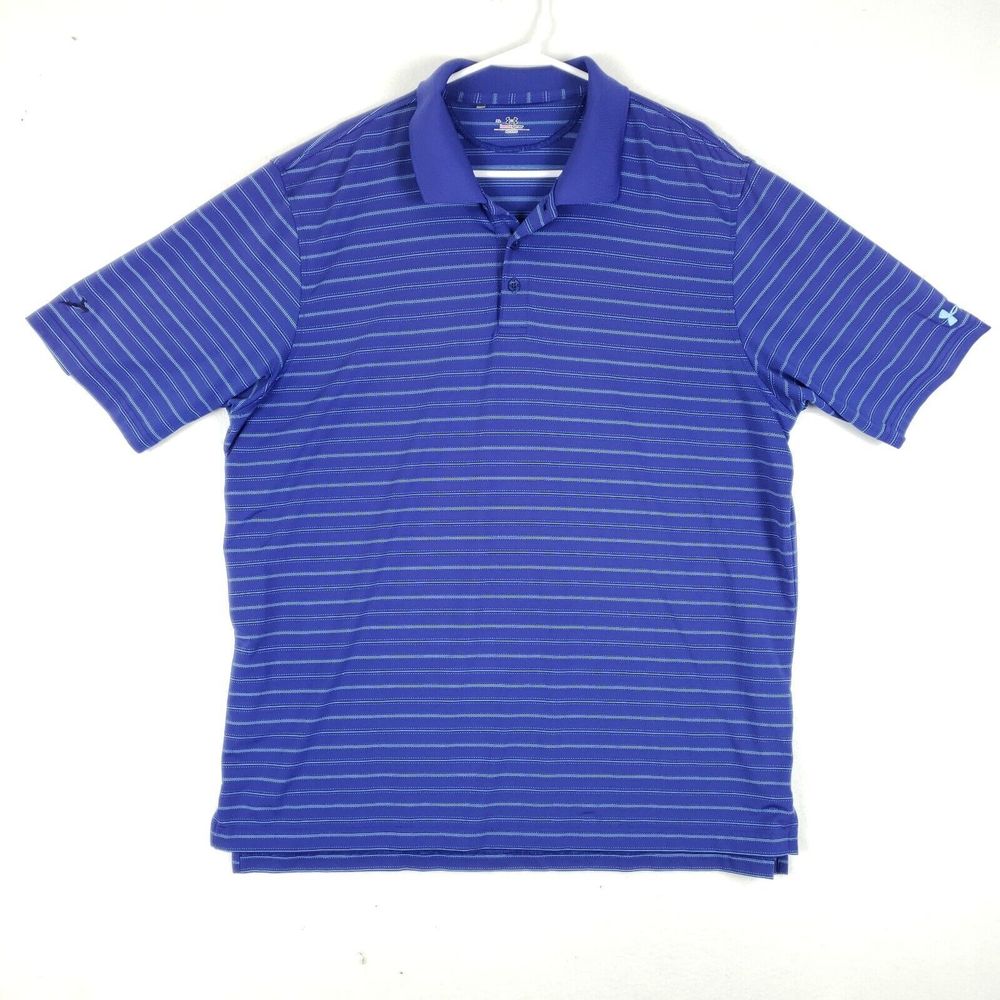 Under Armour Heat Gear Mens XL Blue Polyester Polo Shirt